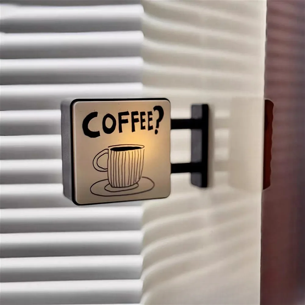 Retro Kaffeehaus-Kühlschrankmagnet, Leuchtender Miniatur-Pegboard-Kühlschrankmagnet, Kreativer Kaffee-Eck-Magnetdekor, Zuhause