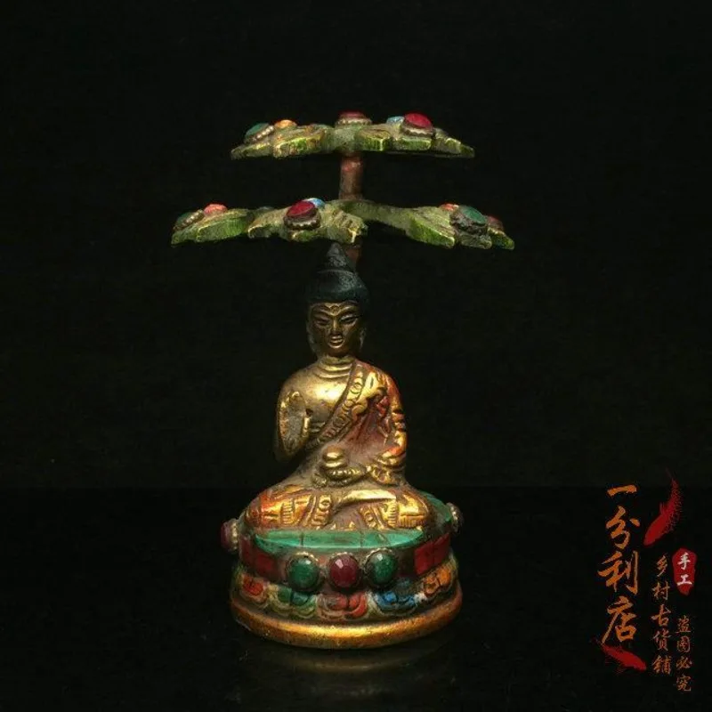 Tibetan pine tree Sakyamuni Buddha Statue Sculpture Figurine Home Decoration Accessories
