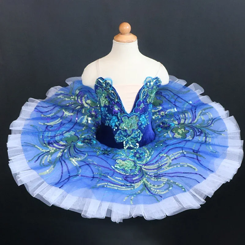 

Blue Ballet Dress For Girls Tutu Kids Ballet Dance Costumes Ballerina Dress Professional Christmas Stage Children Party Dress