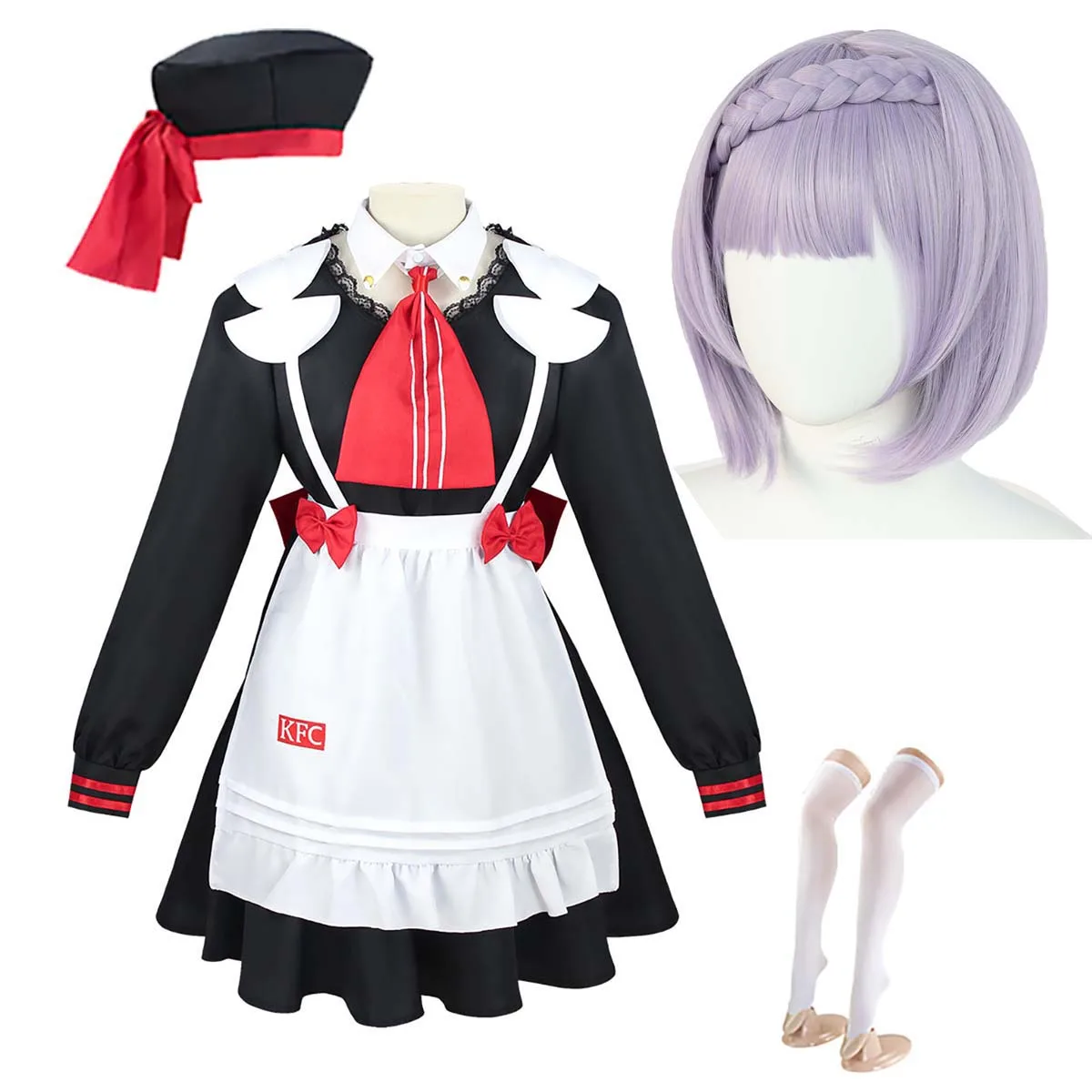 

Halloween Women's Game Genshin Impact Noelle Noelle Maid Cafe Outfit Apron Dress Costume