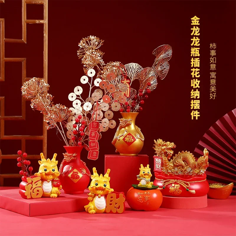 

Chinese New Year Dragon Miniature Ornament Figurines Adorable Dragon Decor Tabletop Decoration Home Spring Festival Ornament