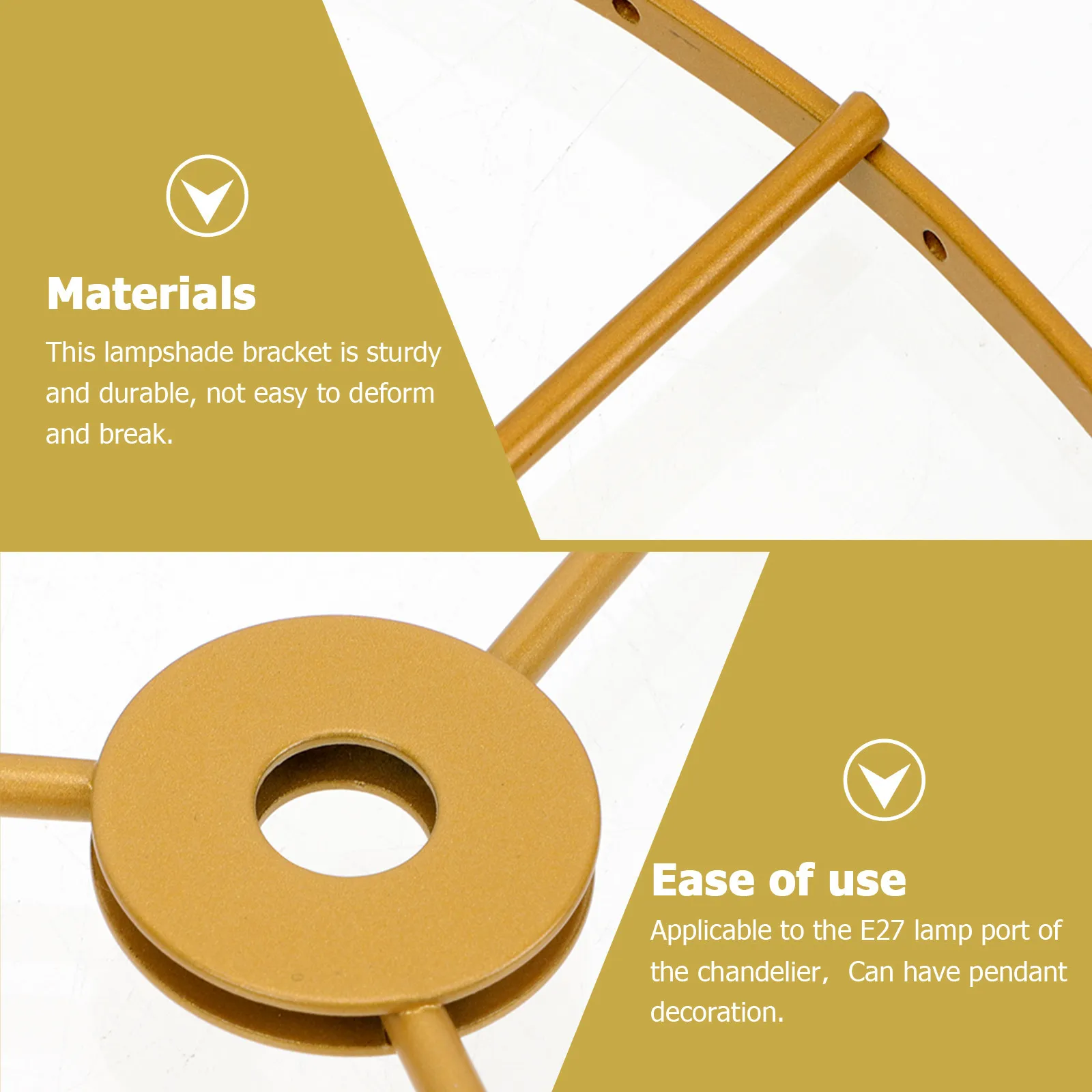 Double Layer Lampshade Frame Sturdy Iron Chandelier Bracket DIY Pendant Lamp Holder Suitable for Home Living Room Cafe Light