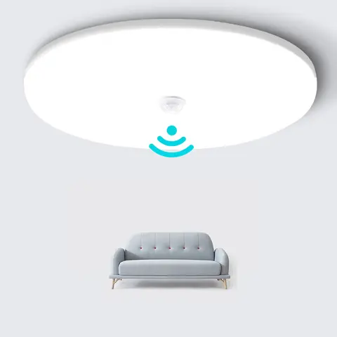 모션 센서가있는 LED 램프 천장 조명 PIR 야간 조명 센서 벽 램프 110V 220V 18W 15/20/30/40W 홈 계단 복도