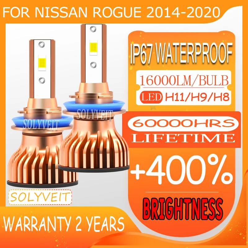 

Quick Installation Weatherproof & Shockproof Build LED High/Low/Fog Light For Nissan Rogue 2014 2015 2016 2017 2018 2019 2020