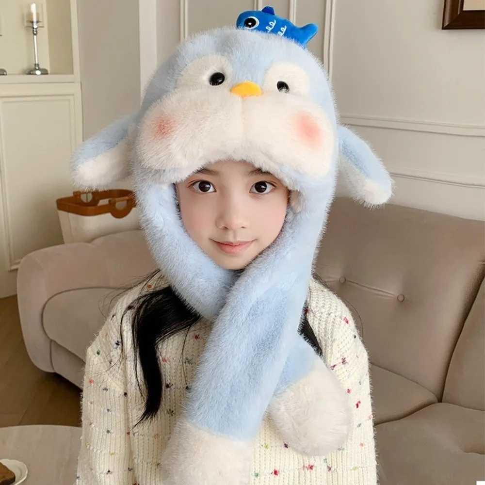 

Fashion Cute Cartoon Balaclava Hat Windproof Warm Pullover Hats Cold Proof Thickned Ear Protection Cap Winter
