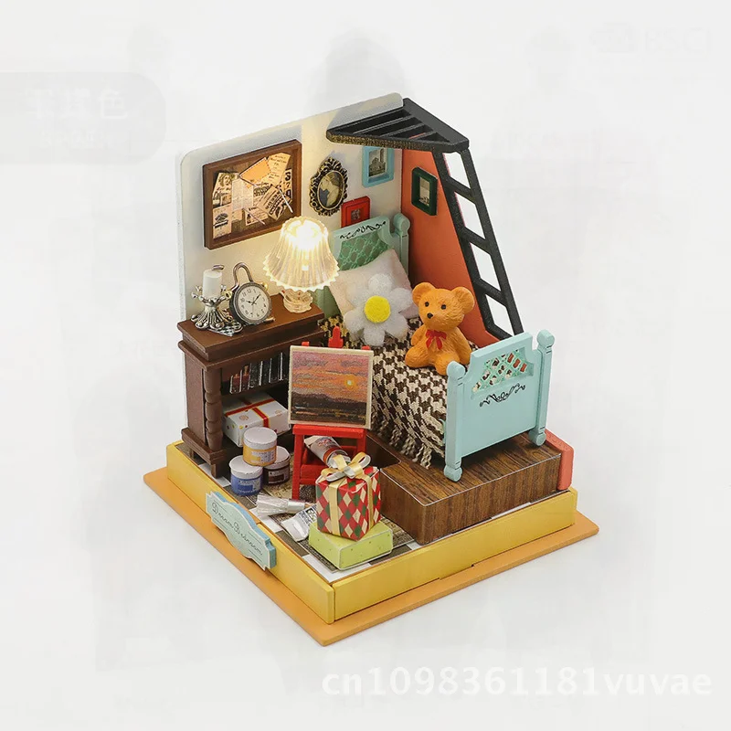 

Tujian Coffee Wooden DIY Miniature Cottage Building Handmade Creative Toy Gift Youth 15-35 Years Old Suitable for English &