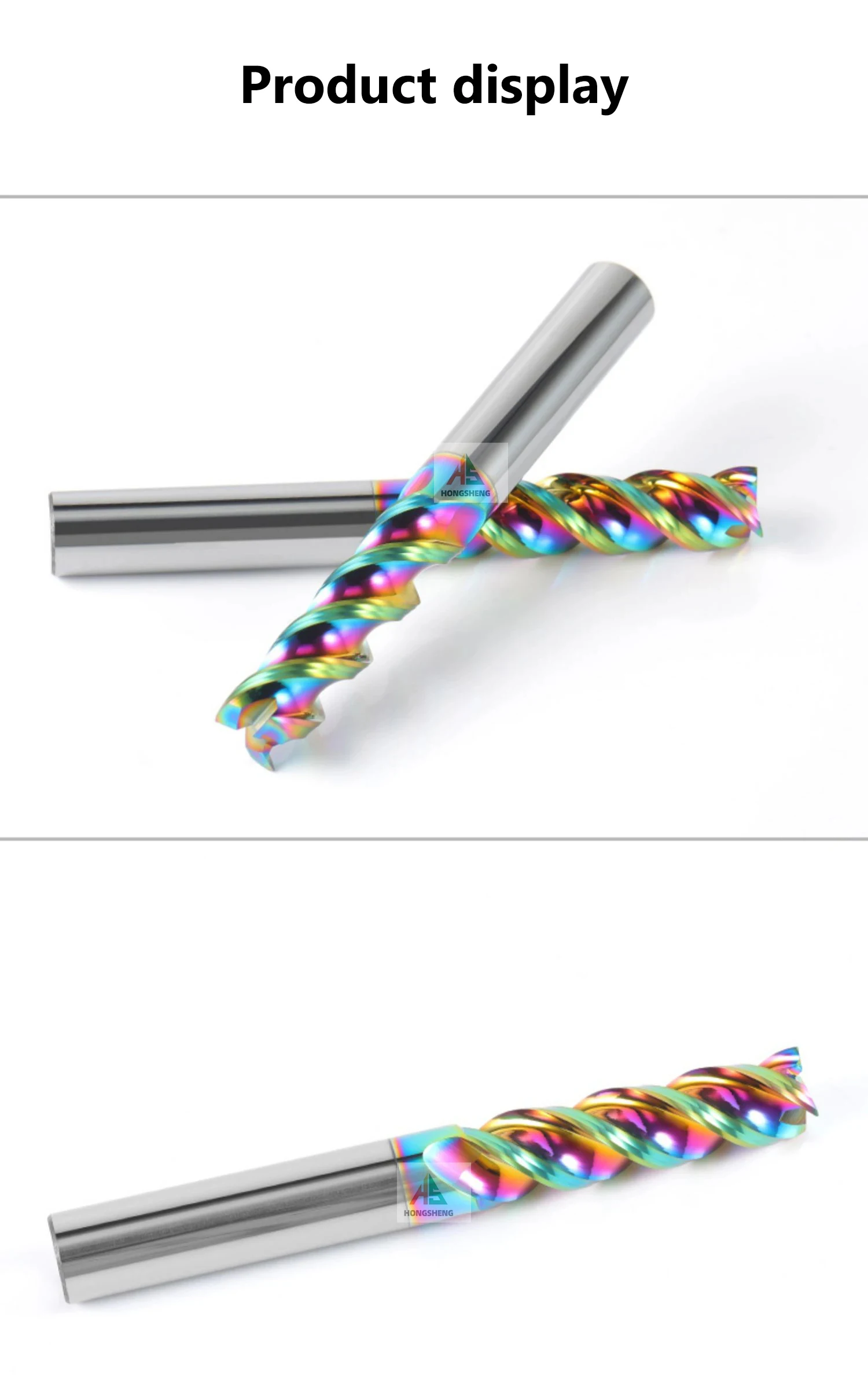 HRC65 3F Schaftfräser 3-schneidiger Aluminium-Fräser 123456789 20-teiliges CNC-Hochleistungsbearbeitungswerkzeug aus Wolframkarbid mit DLC-Beschichtung – Detail 11