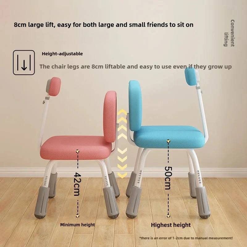 Adjustable Kids Study Chair Ergonomic Desk Chair Height Stool with Posture Support Home School Swivel