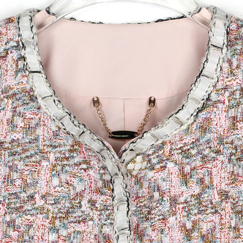 Hoog temperament, prachtig ontwerp, nobele speciale garen top, kleine geurige stijl grove bloemenjas