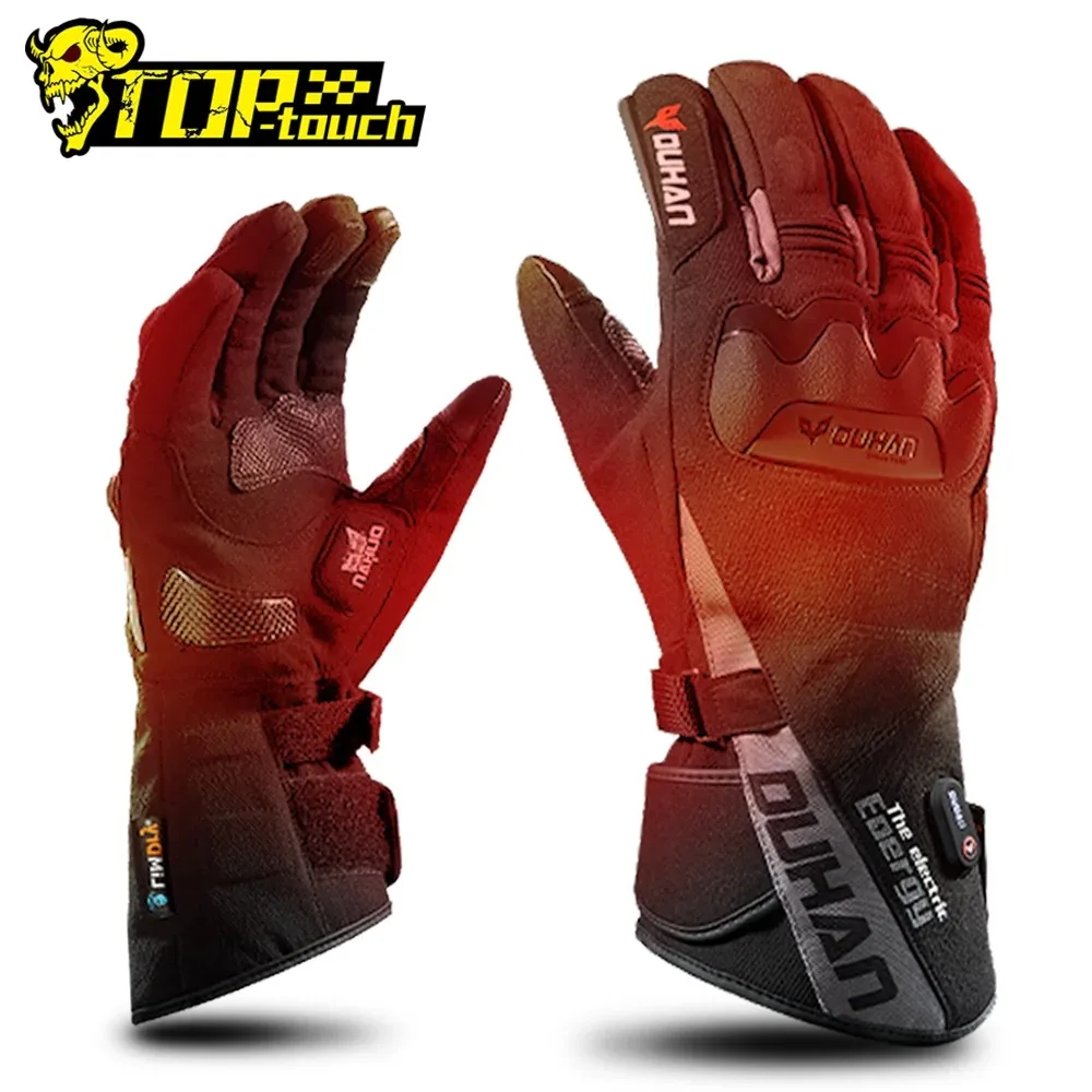 

DUHAN Motorcycle Gloves Winter Waterproof Heated Guantes Moto Touch Screen Battery Powered Motorbike Racing Riding Gloves