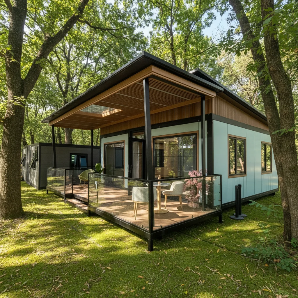20ft 40ft Double Wing Expandable Modern Steel Modular Office Container House Movable Foldable