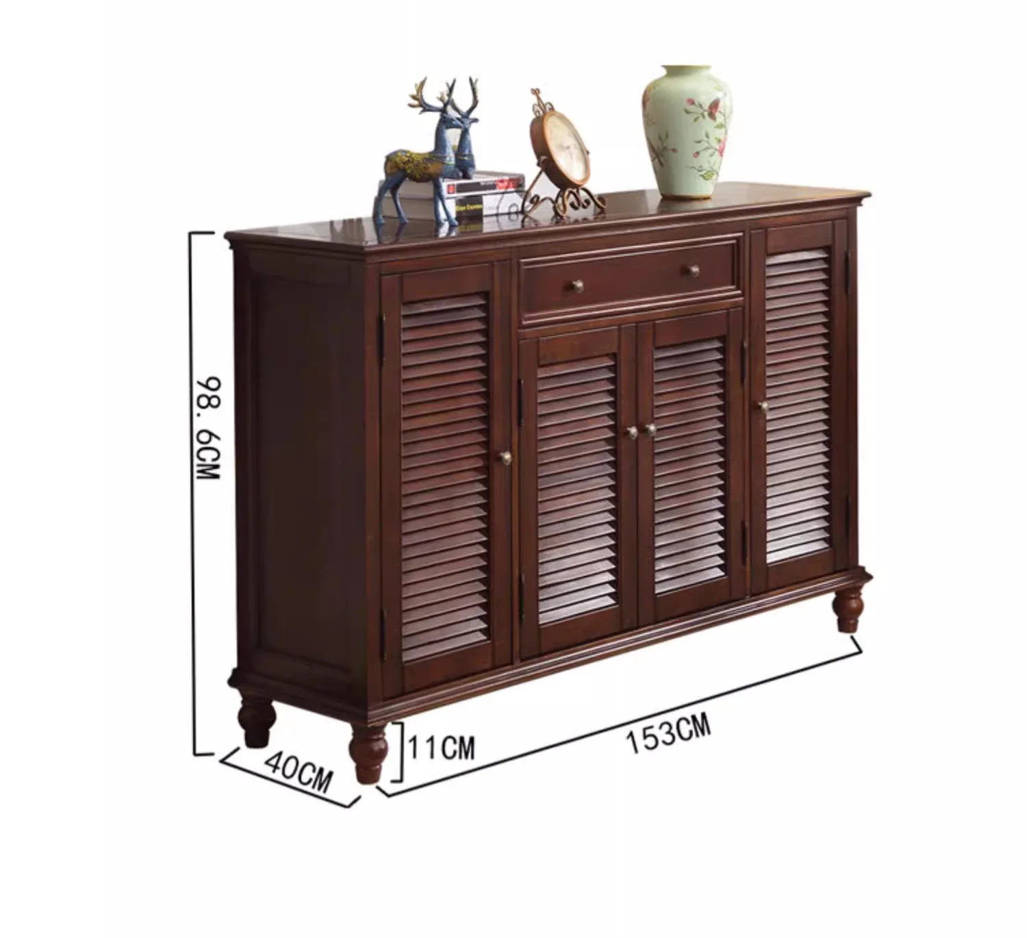 

Simple modern home foyer cabinet louver door large capacity entrance cabinet