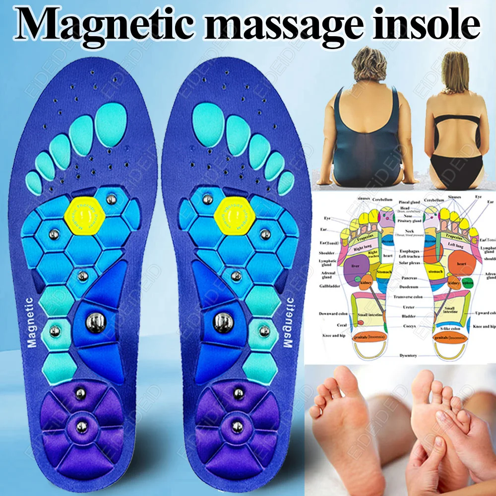 Medical Magnetic Therapy Sports Insoles Massage Foot Weight Loss Slimming Acupressure Insole Anti-fatigue Health Care Shoe Pads
