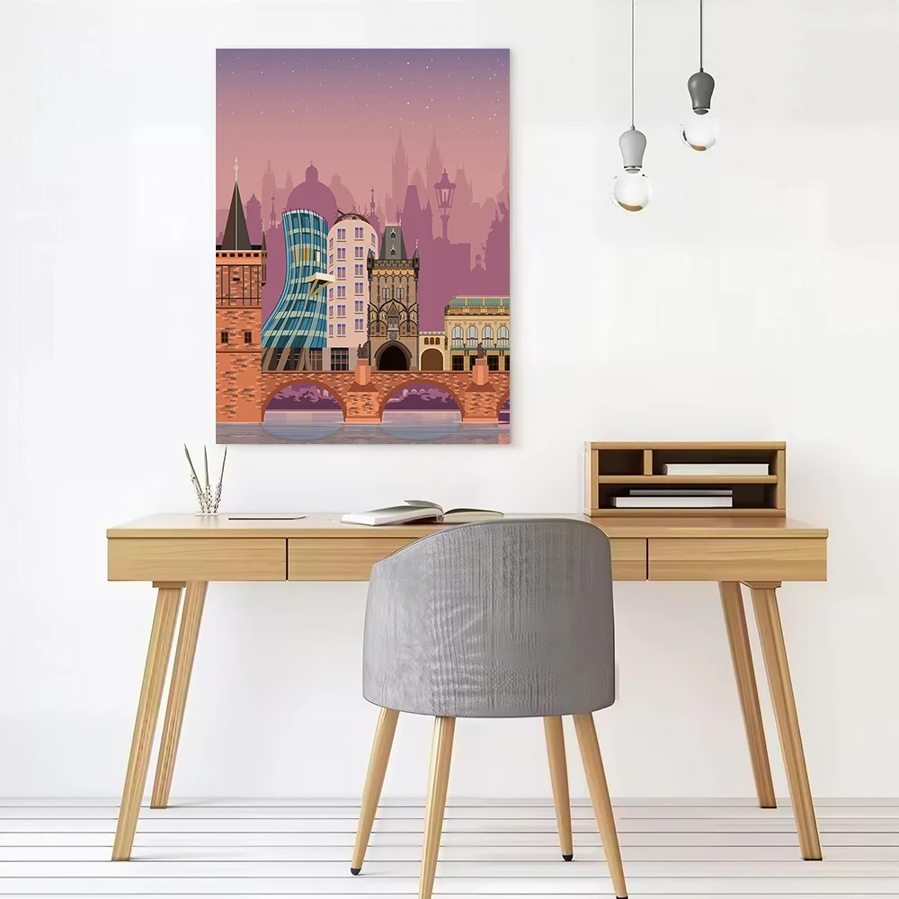 Prague Travel Print Canvas Wall Arts Poster Customizable Pictures Printing for Room Gamer Decoration Home Decor Items Bedroom