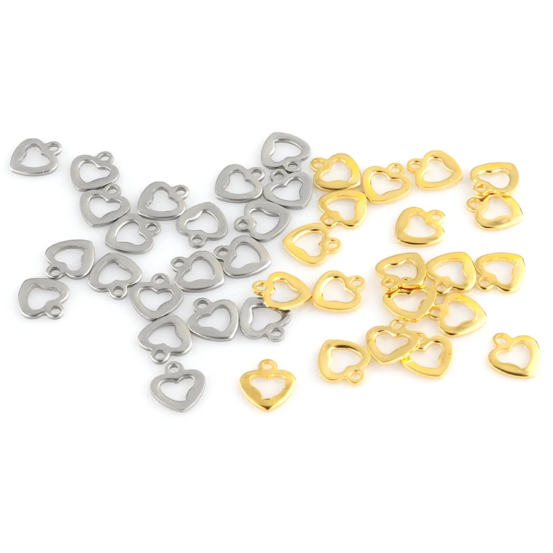 20pcs Stainless Steel Heart Charms Pendants Charms For DIY Jewelry Necklace Earring Making Supplies Wholesale Pendants HXD