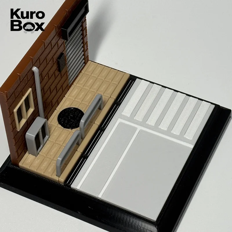 

1:64 Diecast Car Diorama Display Platform Vintage American Street Block Miniature Scene For Car Model Collectibles Desktop Decor