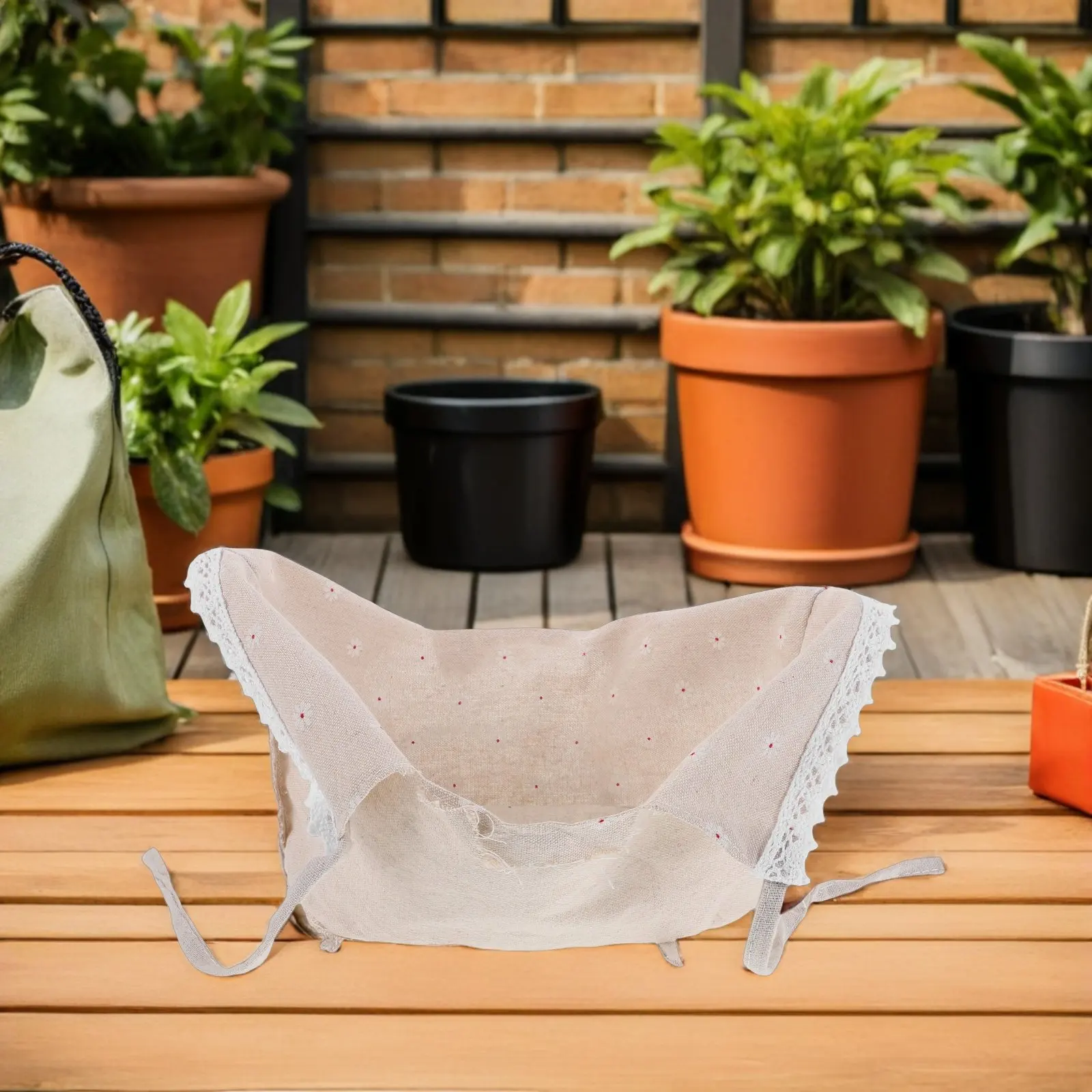 

Комплект из 4 сменных моющихся тканевых вкладышей для плетеных корзин (из проволоки и ротанга) для пикника, в стиле фермерского дома и бохо