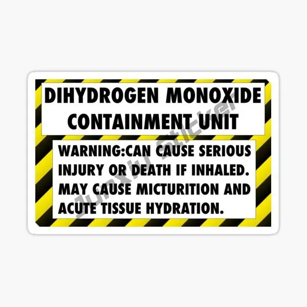 Autocollants de Monoxyde de Dihydrogène pour Décoration de Maison, Stickers Imprimés pour Salon, Bagages, Mur, Eau, Pare-Chocs, Ordinateur Portable, Anime Drôle