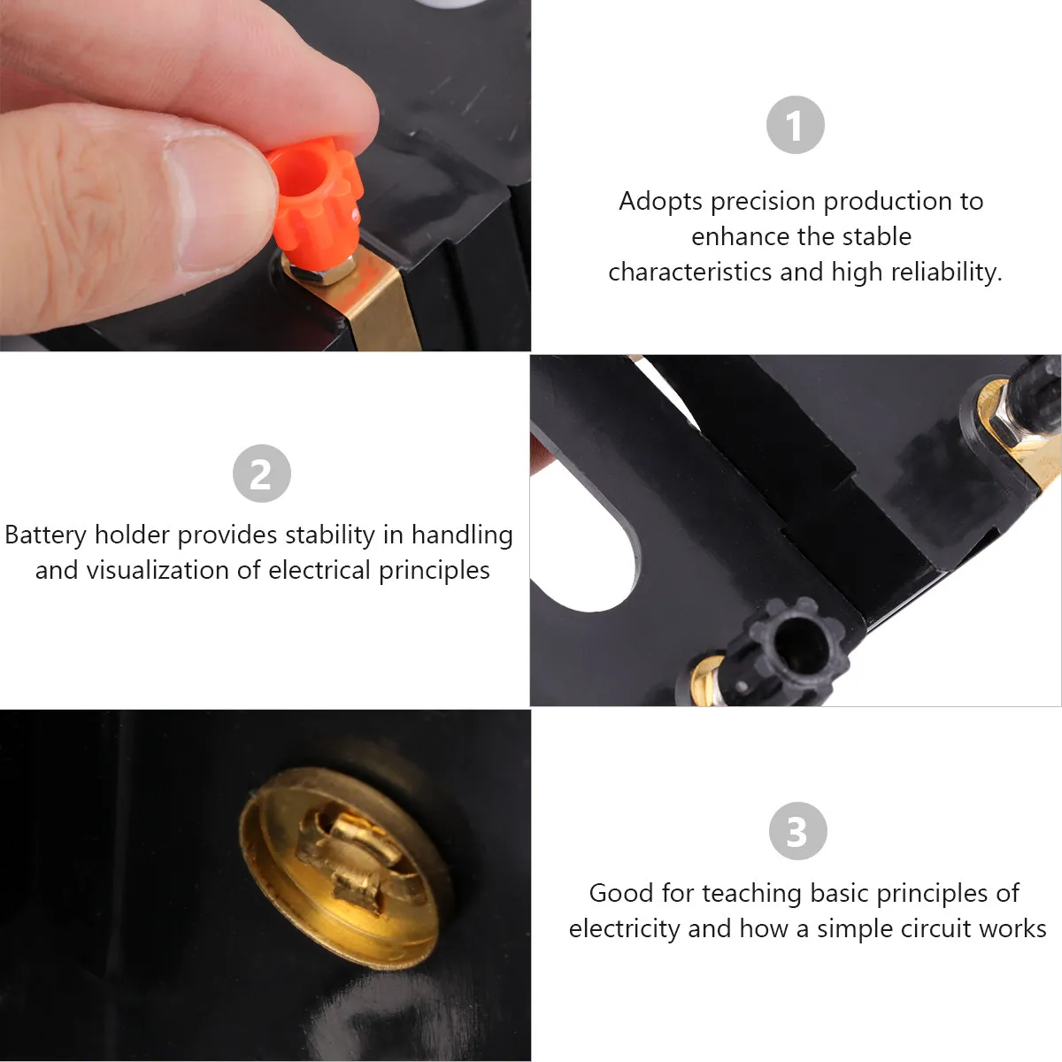 10Pcs D-Cell Battery Holder for Voltage Stem Experiment Science
