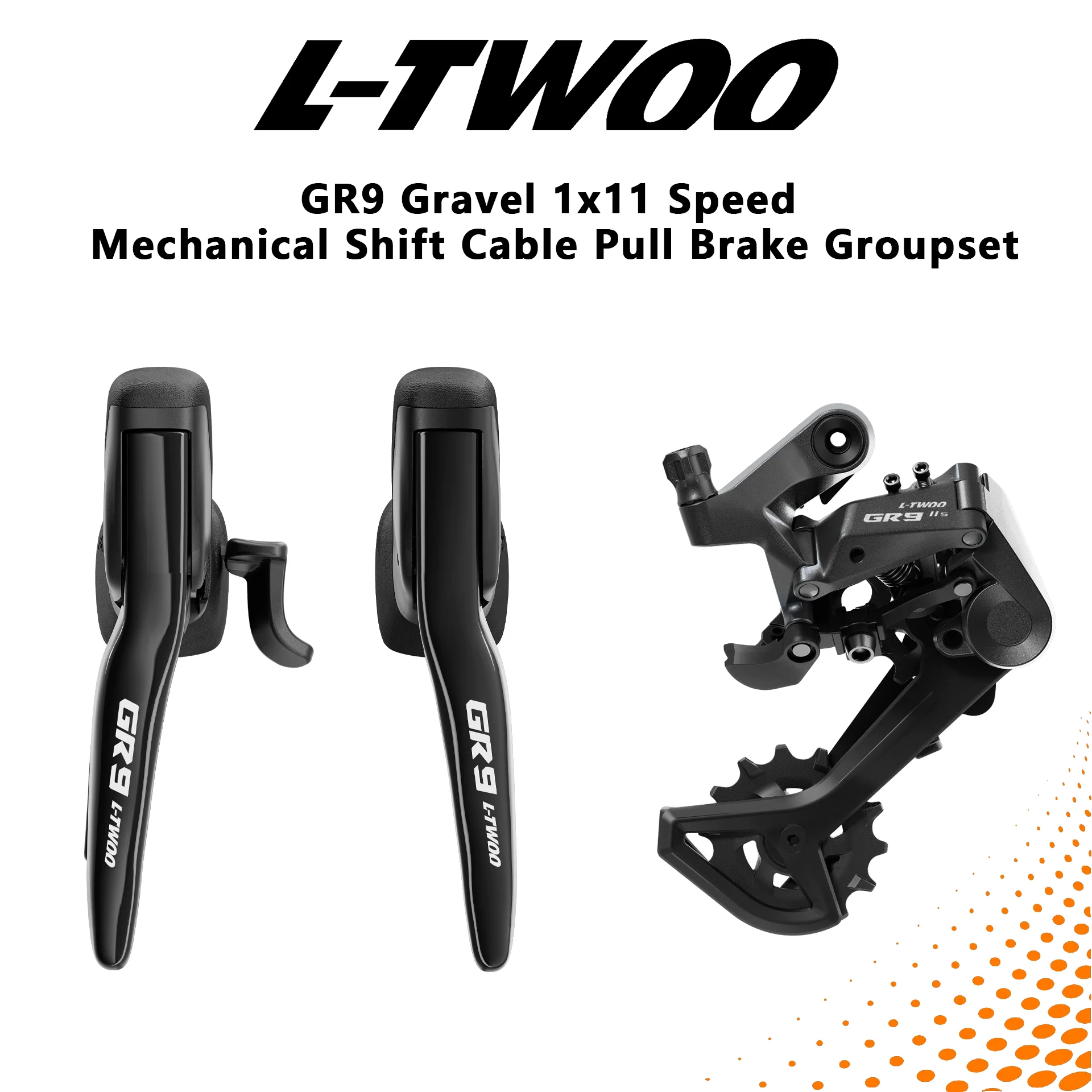 

LTWOO GR9 Gravel Bike 1x11 Speed Groupset Mechanical Shifter Dual Control Lever & Rear Derailleur 50T Cable Pull Disc Brake Kit