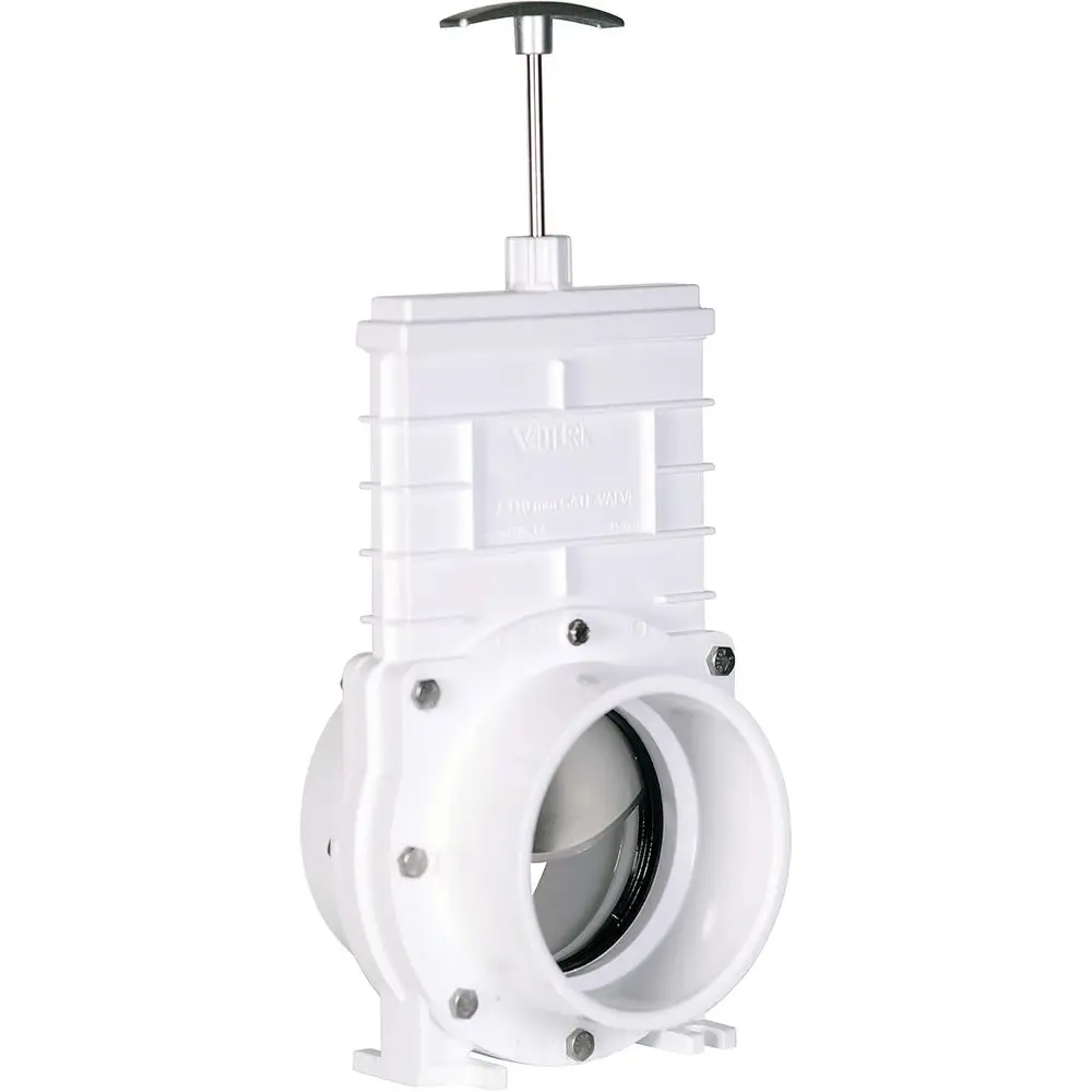 

4-дюймовый ПВХ-клапан, соединительный элемент (слив/впуск) с нержавеющей сталью для прудов с карпами кои/прудов для разведения, аквакультуры, канализационных линий и т.д., белый (6401)