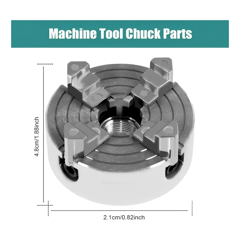 4-х кулачковый токарный патрон, самоцентрирующийся токарный патрон из цинкового сплава, набор металлических прочных с гаечным ключом и шатуном, для деревообрабатывающих токарных станков