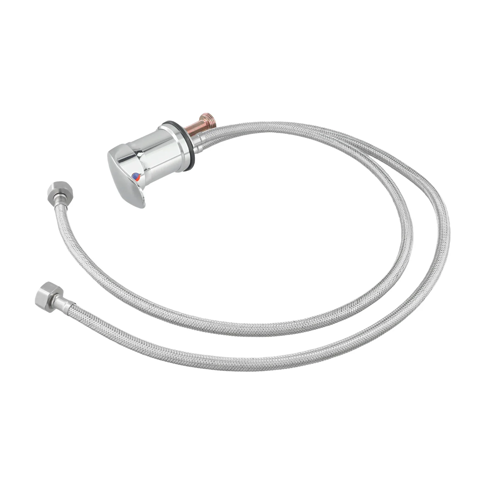 

Chrome Single Handle Hairdresser Faucet Complete Chrome Fitting Fabric Hose Three Connections For Shampoo Chairs