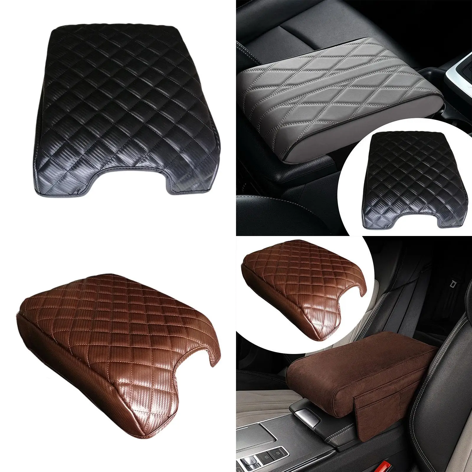 Car Center Console Cushion Wear Resistant Waterproof Armrest Cover Arm Rest Box Lid Protection Cover for Ford F150 15-20