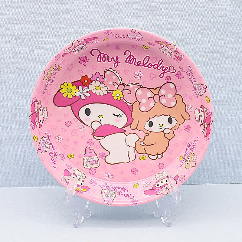 Sanrio Kuromi บนโต๊ะอาหารการ์ตูนอะนิเมะชามรอบผลไม้ Cinnamoroll เด็กน่ารักบนโต๊ะอาหารเครื่องครัวของขวัญ