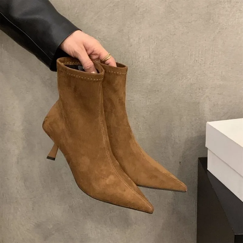 Elegant Elegant Women Pointed Toe Stiletto High Heel Boots Short Ankle Boots Formal Office Party Dress Shoes. - Aliexpress Deal