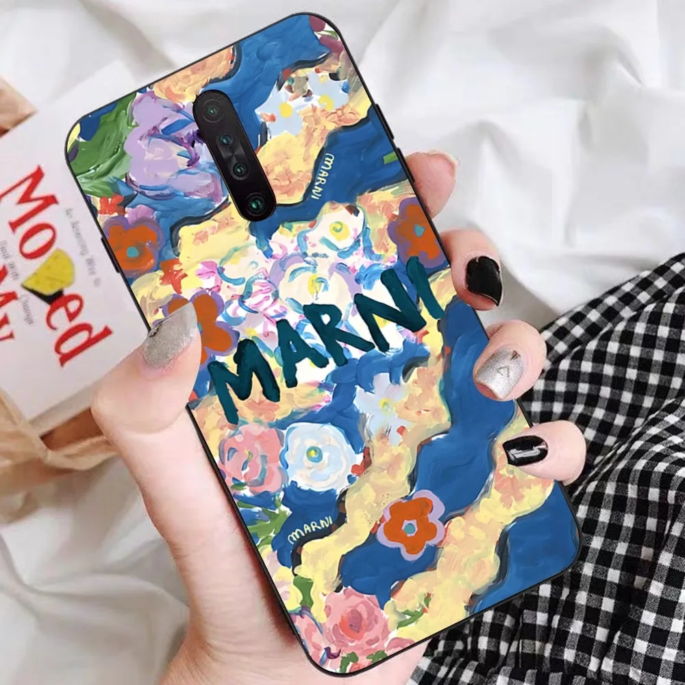 Luxury Flower M-Marni Design For Redmi 5 6 7 8 9 10 plus pro 6 7 8 9 A GO K20 K30 K40 pro plus F3 Fundas