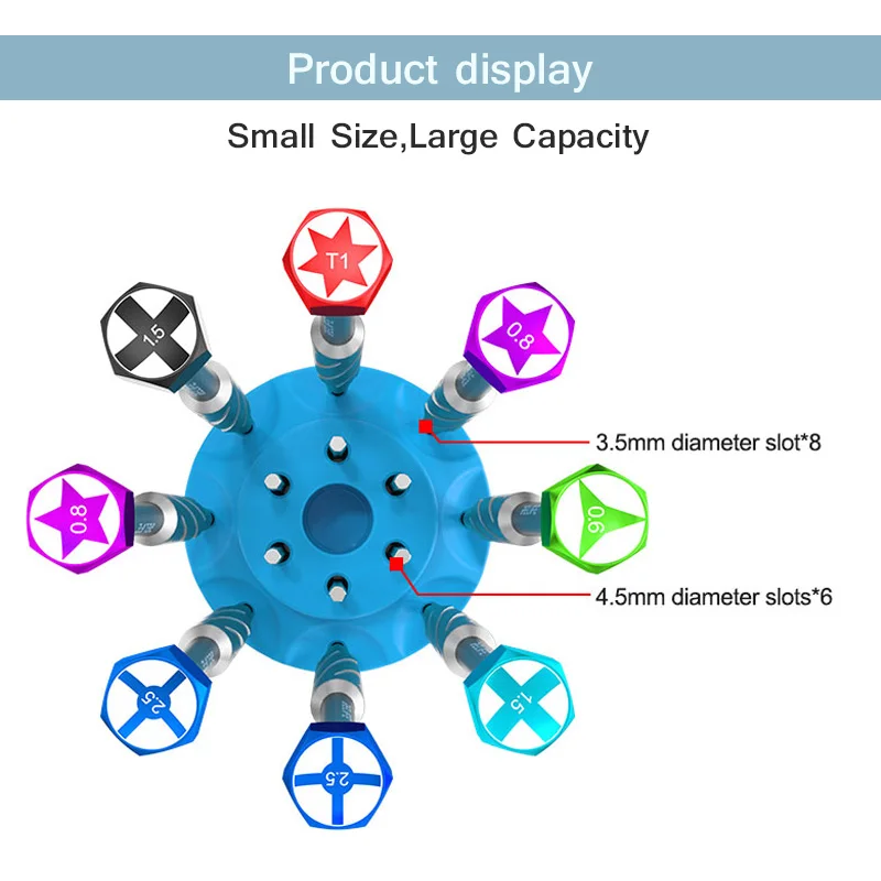RELIFE RL-078A Multi-function 14-Holes Screwdriver Storage Bracket 360ยฐ Rotating Strong Magnetic Base Storage Box