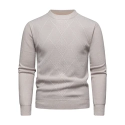 COODRONY Brand Men's Sweaters A&W Thick Warm Sweater With Liner Argyle Casual O-Neck Soft Pullover Men Clothing XXS - XL 5086