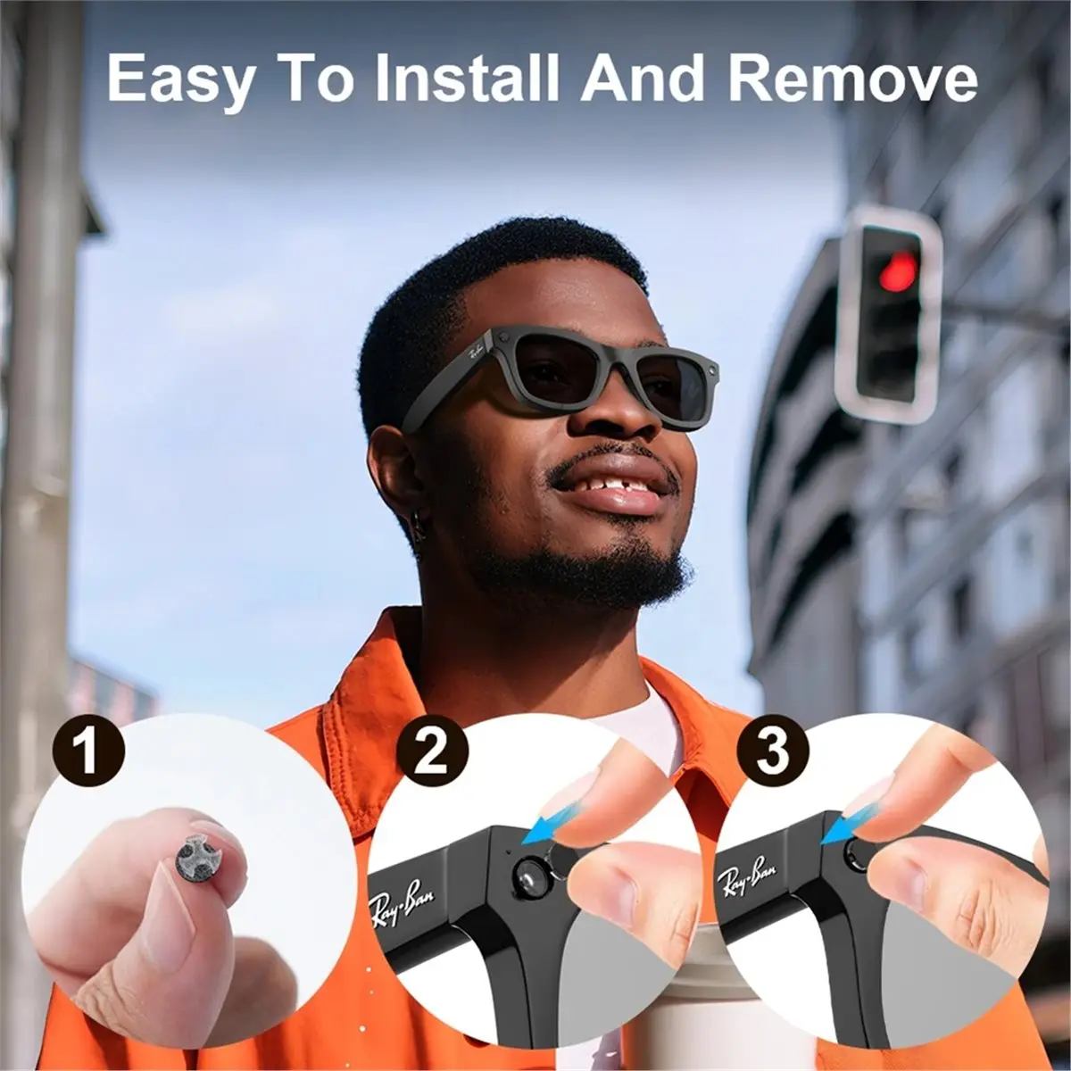~【On Sale】Smart Glasses Record Video Shading Sticker for Meta RW4008/RW4006 Skyler Headliner Glasses Accessories