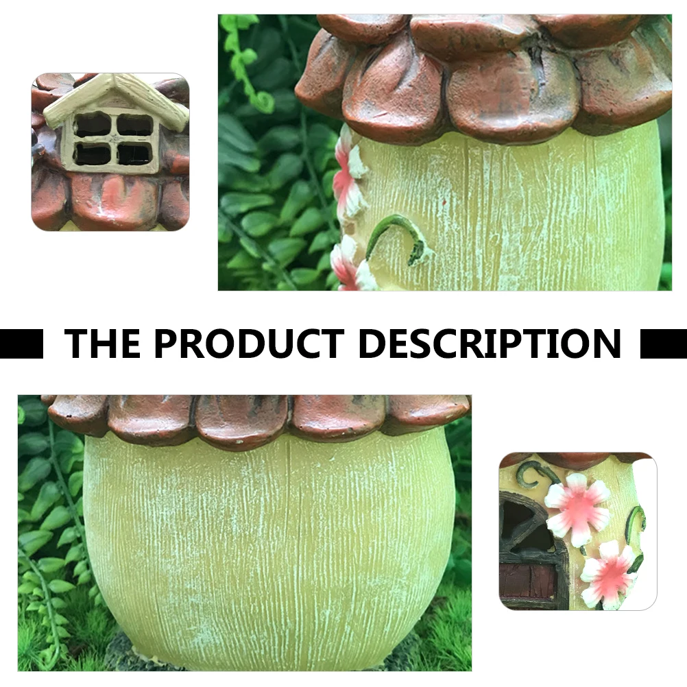 

Resin Solar House Decor Glowing Micro Scenery House Decor nament Creative L Statue Outdoor Yard Adornment Waterproof