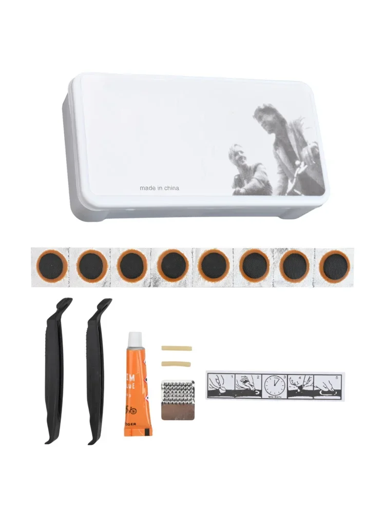 

Bike Repair Kit Rubber Patch Repair Box Portable Tire Patching Tools Repair Kits Tools Cycling Inner Tube Patching Tyre Filler