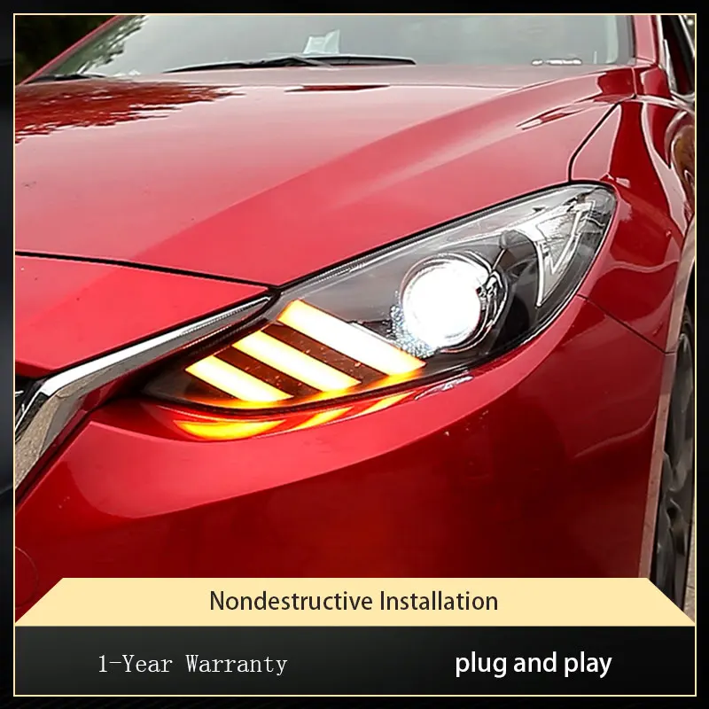 Car Lights for Mazda 3 Axela Mazda3 2014 2015 2016 LED DRL Head Light Projector Lens Fashion Lighting Xenon Accessory