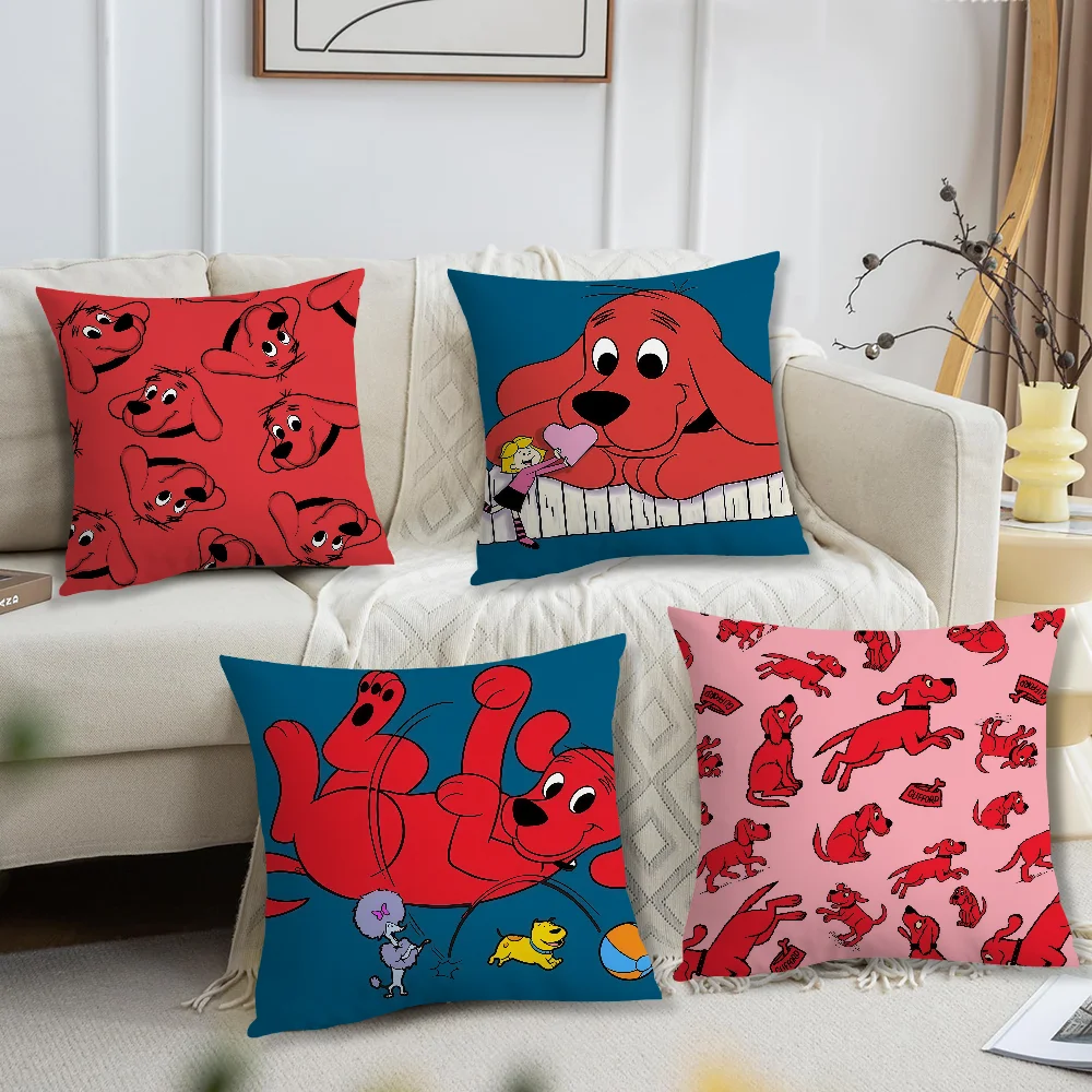 Cartoon C-Clifford The Big Red Dog cushion cover For Pillow Printing Sofa Decoration Home Car Room Shop Office Nordic Simplicity