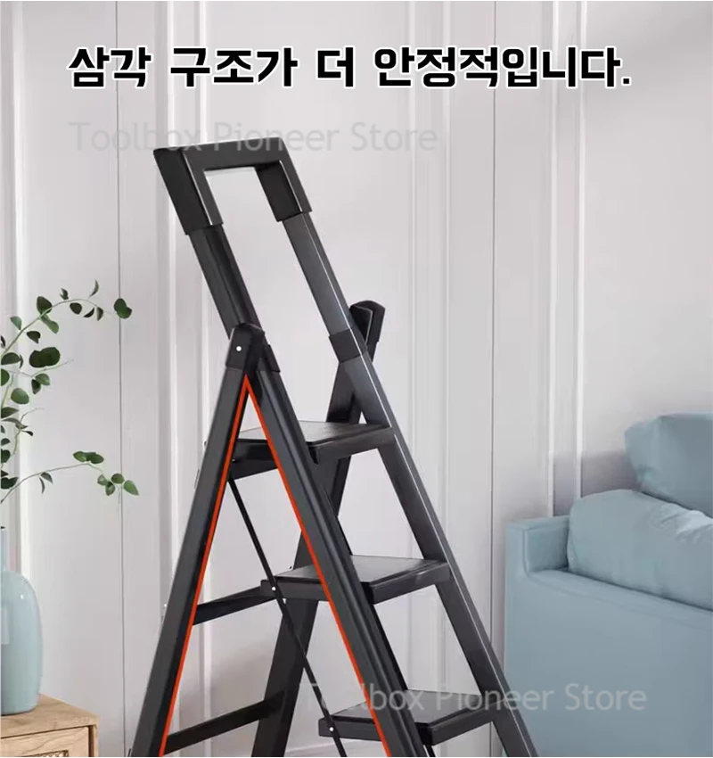 Vouwladder Koolstofstaal Portable Ladder Stoel Opvouwbare Huisladder Keuken Stap Ladder Kruk Voor Thuis Escada Stap Ladders