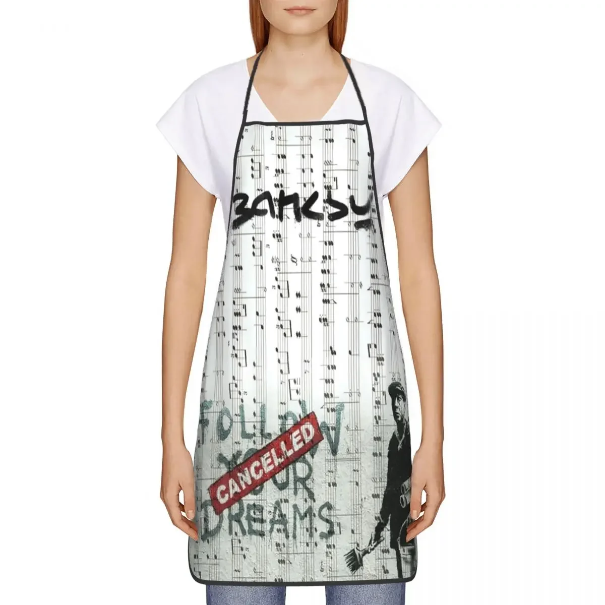 Banksy Follow Your Dreams Apron Women Men Unisex Bib Street Pop Art Kitchen Cooking Tablier Cuisine Chef Painting