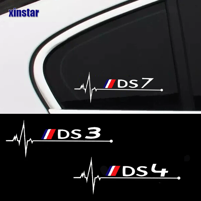 2Pcs Car Windows Sticker For Citroen DS3 Cabrio DS4 DS5 Prestige 5LS DS6 DS7 DS9