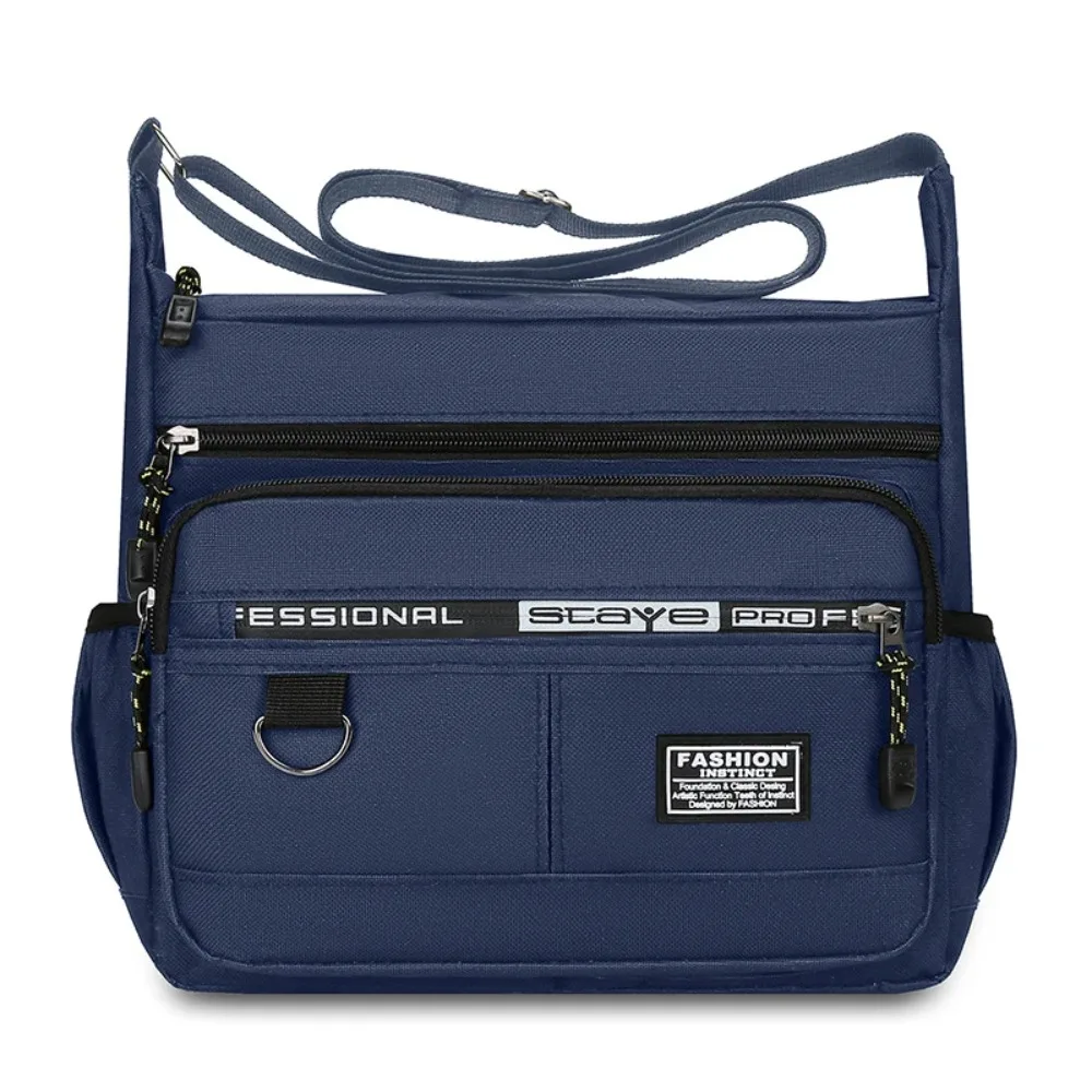 Mens Large Capacity Crossbody Bag Waterproof Messenger Sling Bag Outdoor Travel Sports Casual Shoulder Bag With Letters Print