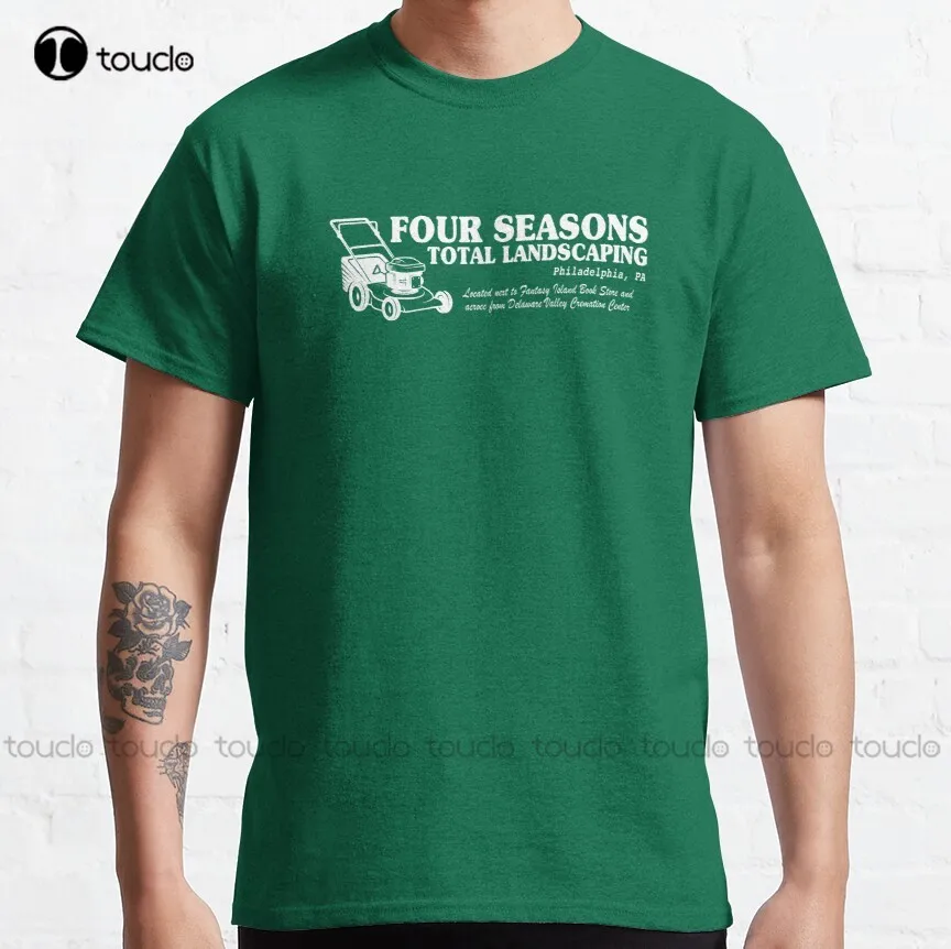 Funny Four Seasons Landscaping Philadelphia Classic T-Shirt Mens Funny Tee Shirts Custom Aldult Teen Unisex Xs-5Xl Fashion Funny