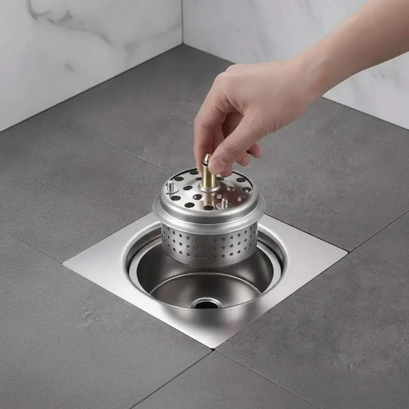Stainless Steel Upgraded Floor Drain Odor-Proof Anti-Clogging Water Stopper for Basement Bathroom Laundry Room