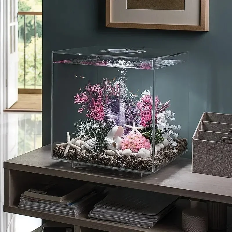 

Fish Tank Aquarium Micro Landscape Self-Circulation Ecological Fish Tank Acrylic Small Fish Globe