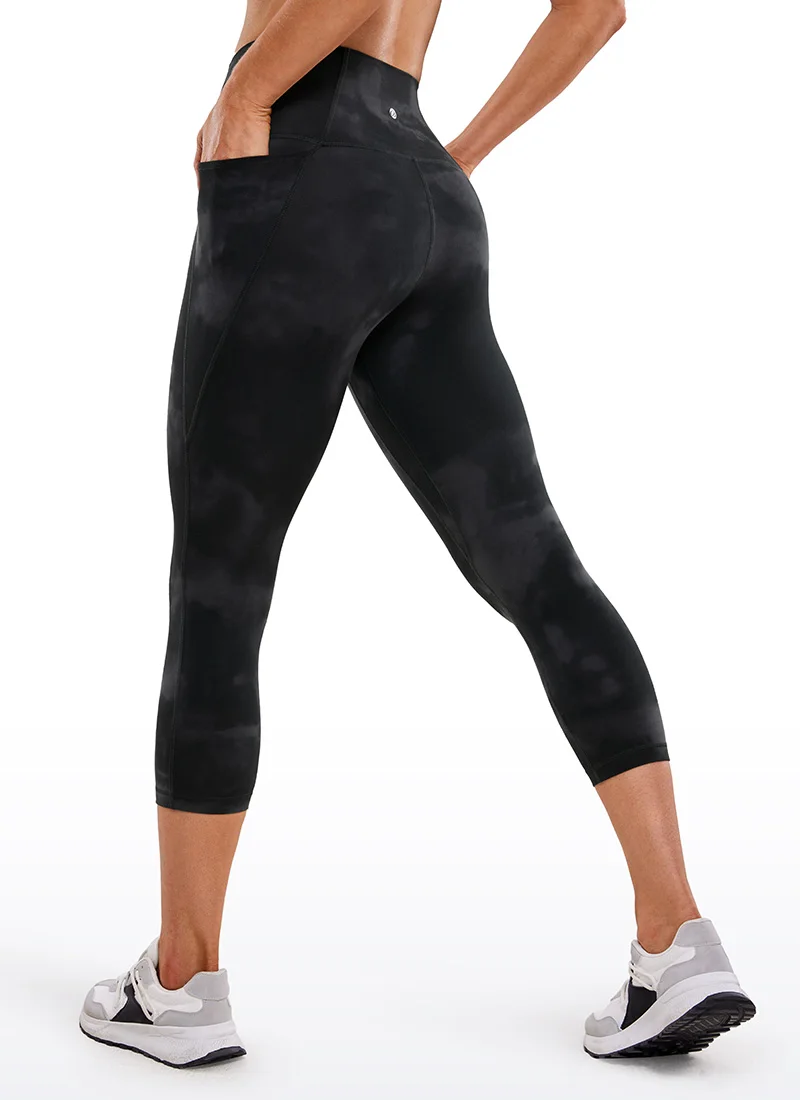 Womens Butterluxe Workout Capri Leggings with Pockets 21 Inches High Waisted Gym Athletic Crop Yoga Leggings Buttery Soft