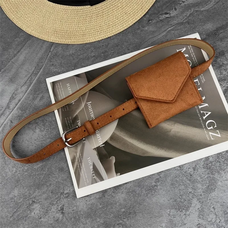 กระเป๋าหนังเทียมผู้หญิงแบบหนังกลับ PU พร้อมเข็มขัดรัดเอวแบบคอร์เซ็ทสำหรับตกแต่งชุดเดรส รุ่น J1579