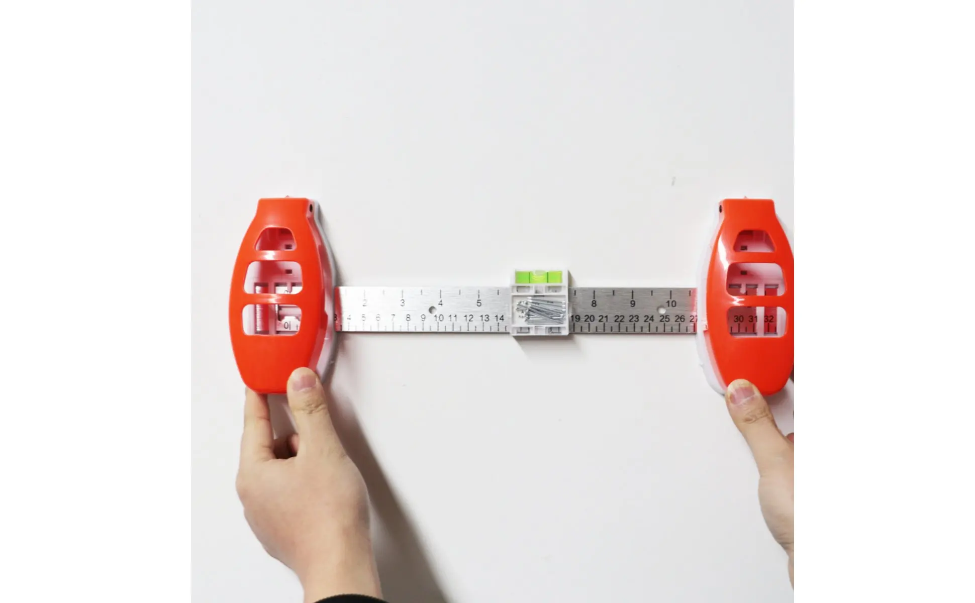 Picture Hanging Leveling Tool Ruler Precise Alignment Picture Hanger Tool with Leveling Tool Wall Frame Hanging Tool Sturdy ABS