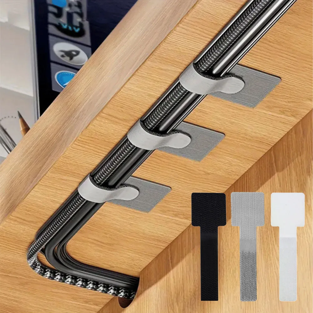 

Reusable Cable Ties Fastening Wire Organizer Cord Rope Holder Self Adhesive Adjustable Cord Organizer Straps Desk Management