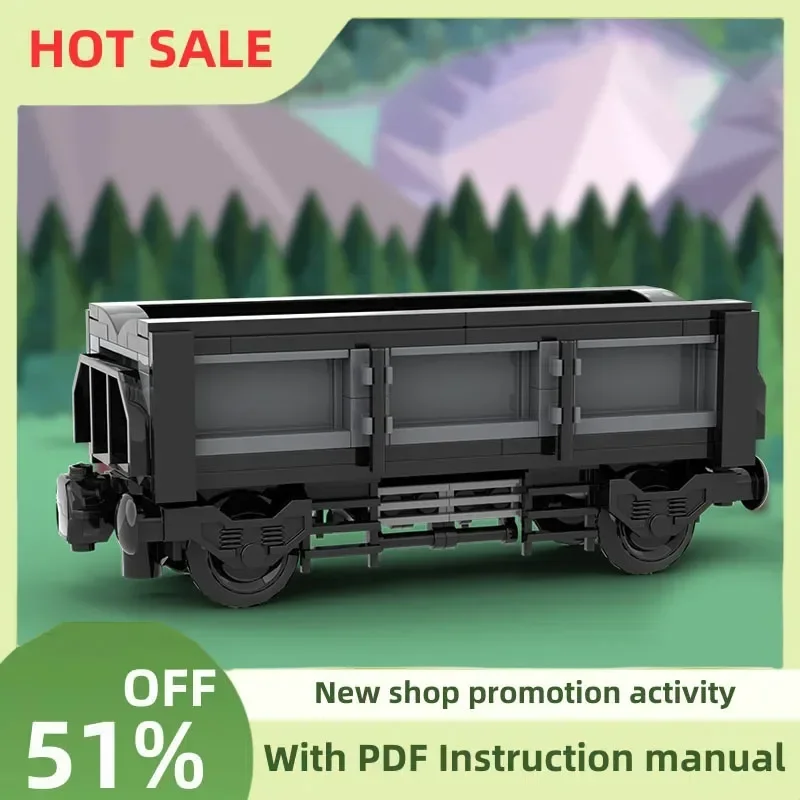 New 101PCS City Technical Train Tracks Railway Moc Open Cargo Car Model Custom Puzzle Diy Creative Ideas Kid Toy Birthday Gift
